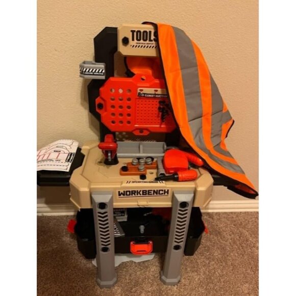 79 Pcs Transformable Kids Tool Bench with Realistic Tools and Electric Drill - Picture 1 of 2